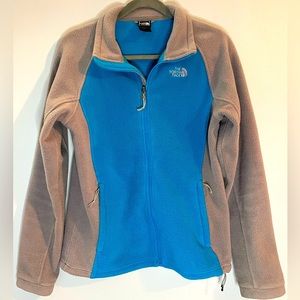 The North Face Full Zip Fleece Jacket Gray Teal Blue Women Medium #61661